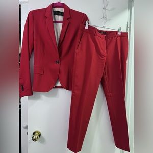 Zara basic red blazer and pants cropped suit set size S-M Excellent condition